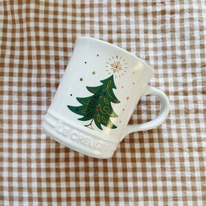 Le Creuset White Mug with Green Tree Design